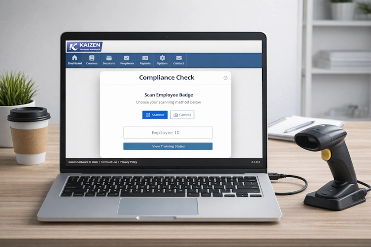 Compliance check on a laptop browser